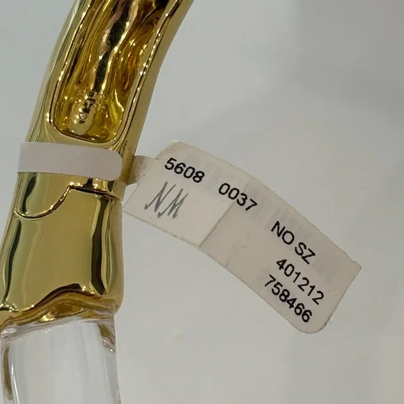 Alexis Bittar Clear and Gold Hinged Acrylic Necklace